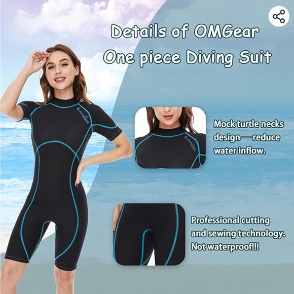 OMGear Wetsuit Women 3mm Neoprene Dive Snorkeling Dive Wet Suit Size Small - Picture 3 of 9